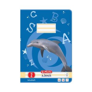 Schulheft Herlitz x-book, A4 liniert, Lineatur 2